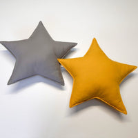 2 stars pillows |Gray & Mustard - hellolittlefox