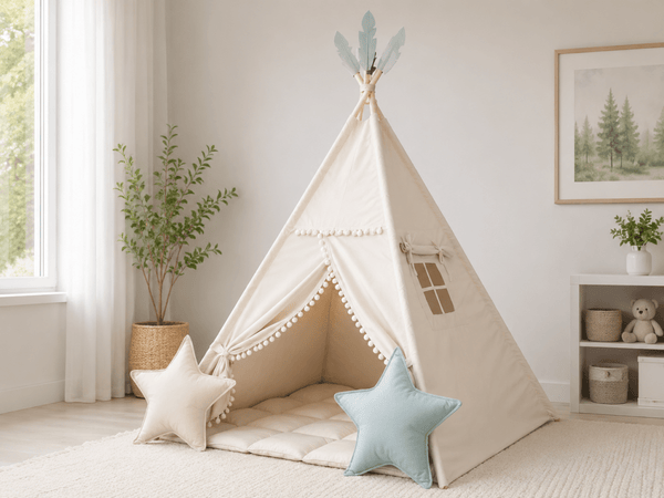 Rosa Baumwoll-Tipi-Zelt | Spielzelt für Kleinkinder