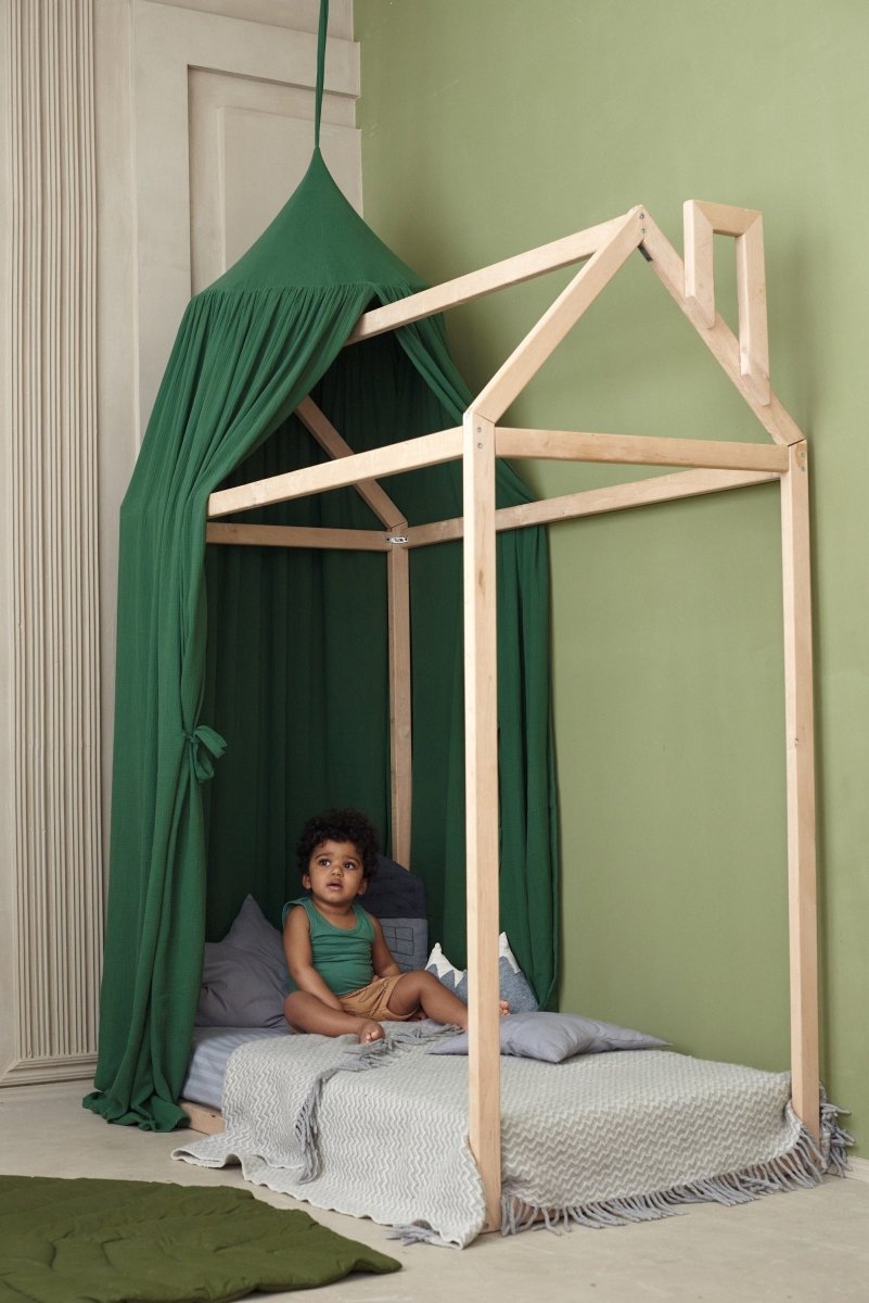 Dark Green Muslin Canopy | Playhouse Baldachin