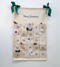 Green Personalized Advent Calendar – Custom Name Embroidery | Reusable Christmas Countdown Wall Hanging - hellolittlefox