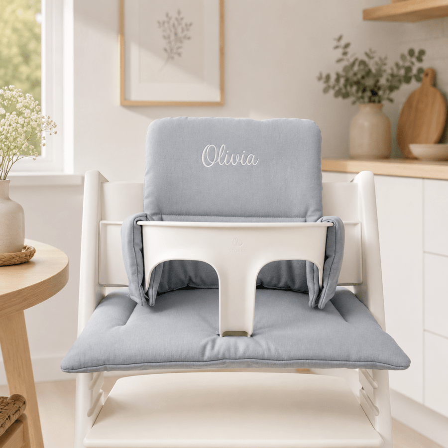 Handmade Baby Chair Cushion - Compatible with Stokke Tripp Trapp, Gray