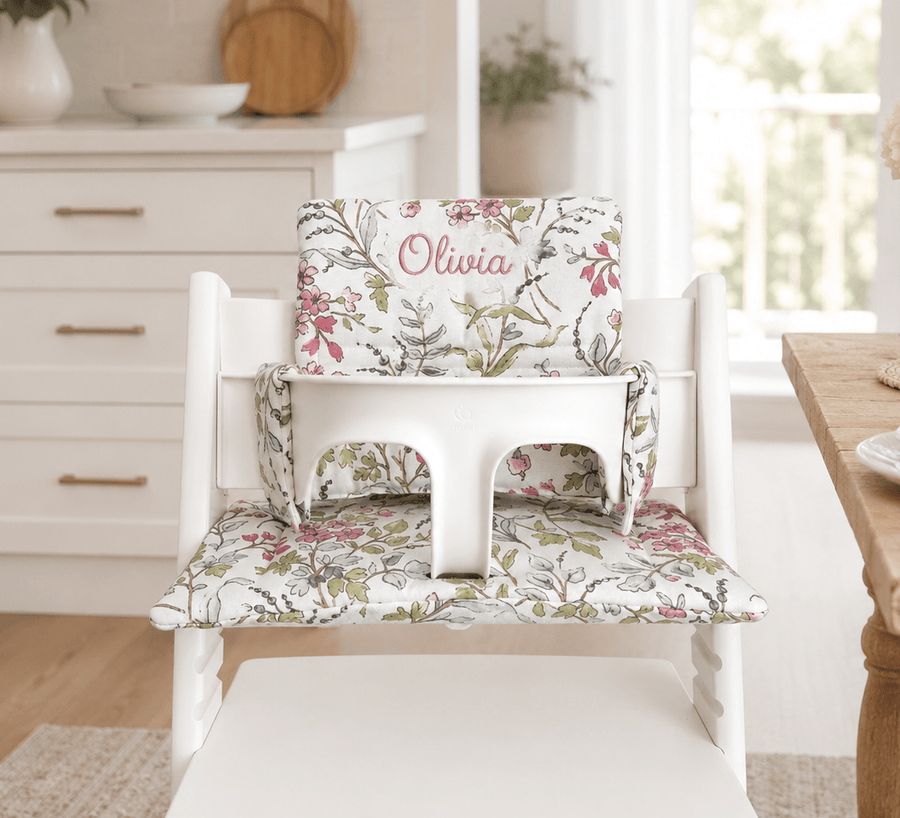 Handmade Baby High Chair Cushion - Compatible with Stokke Tripp Trapp, Floral