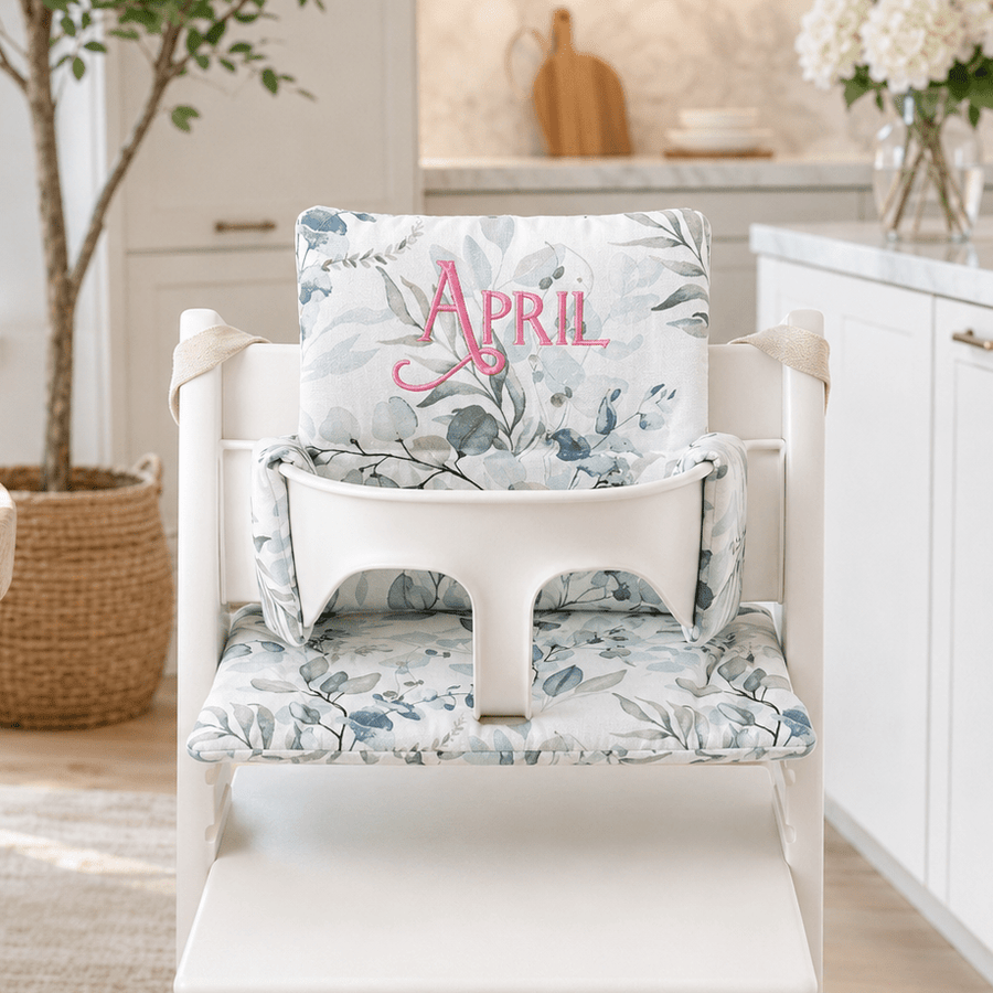 Handgefertigter Hochstuhlbezug - Kompatibel mit Stokke Tripp Trapp, Aquarell-Blumenmuster