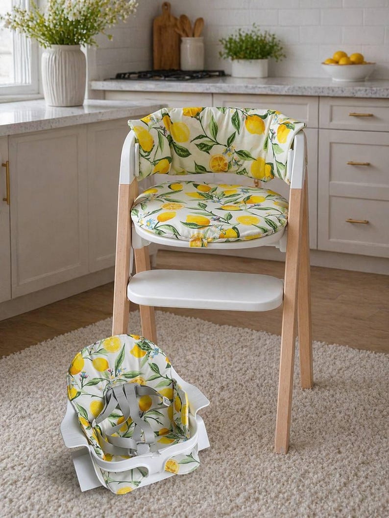 Lemon Print Waterproof Cushion - Compatible with Mockingbird High Chair
