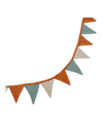 Muslin Bunting Garland | Brown/SegeGreen/Beige - hellolittlefox