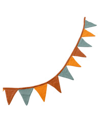Muslin Bunting Garland | Green/Mustard/Brown - hellolittlefox