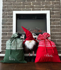 Personalized Christmas Santa Sack – Reusable Gift Bag for Kids, Holiday Present Sack for Family - hellolittlefox