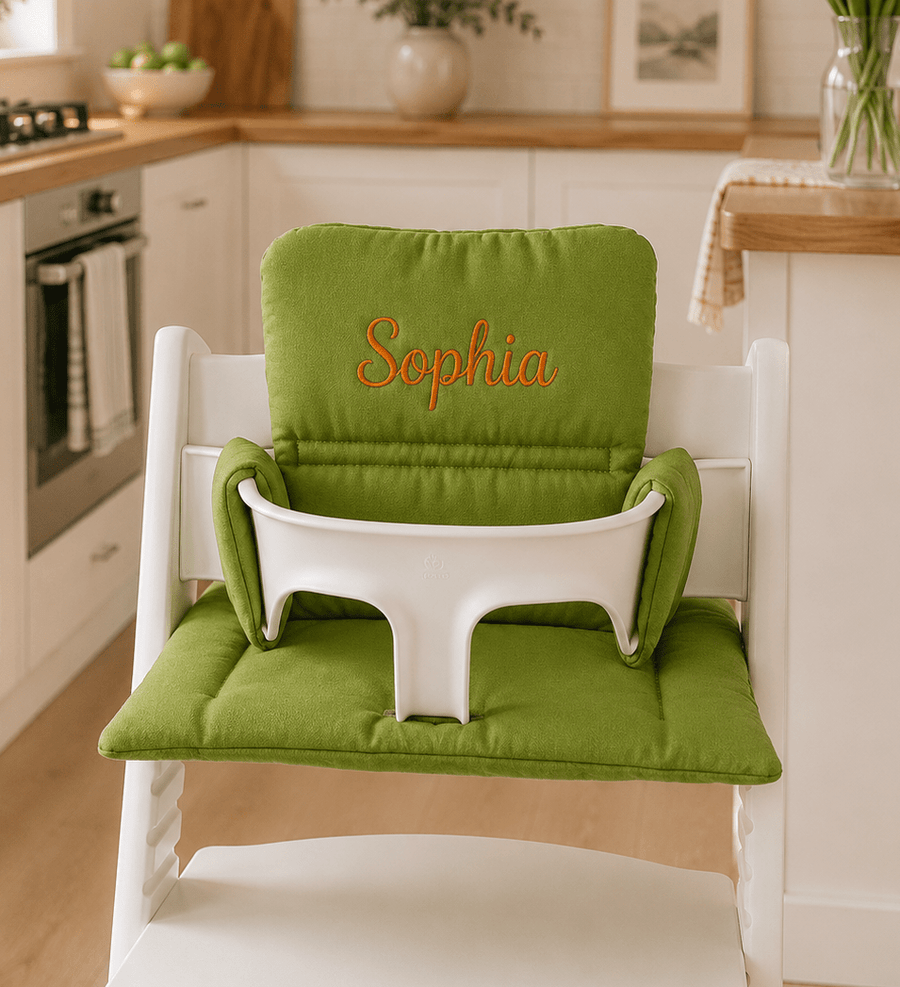 Green Wipeable Cushion Compatible with Stokke Tripp Trapp
