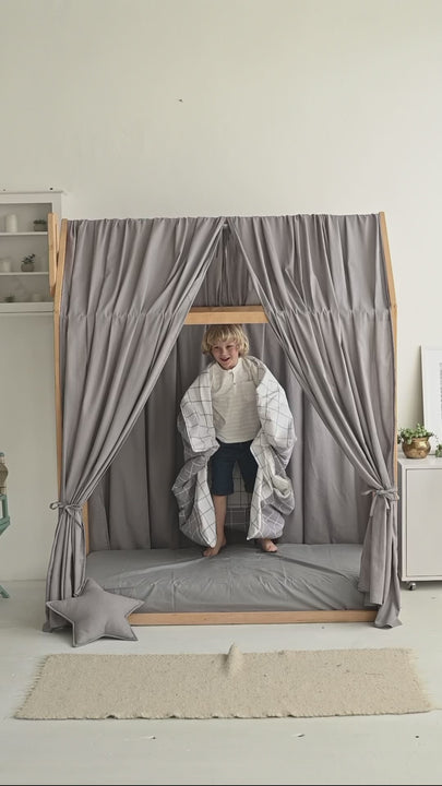 Calming Gray Atmosphere – The soft gray hue creates a peaceful, tranquil ambiance, perfect for restful sleep or relaxation.