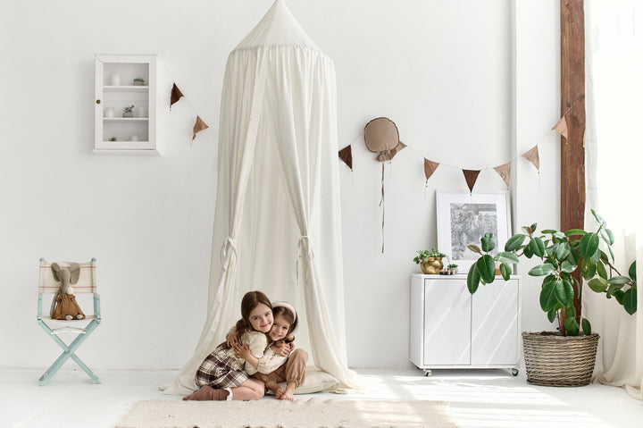 Hanging bed canopy for baby nursery