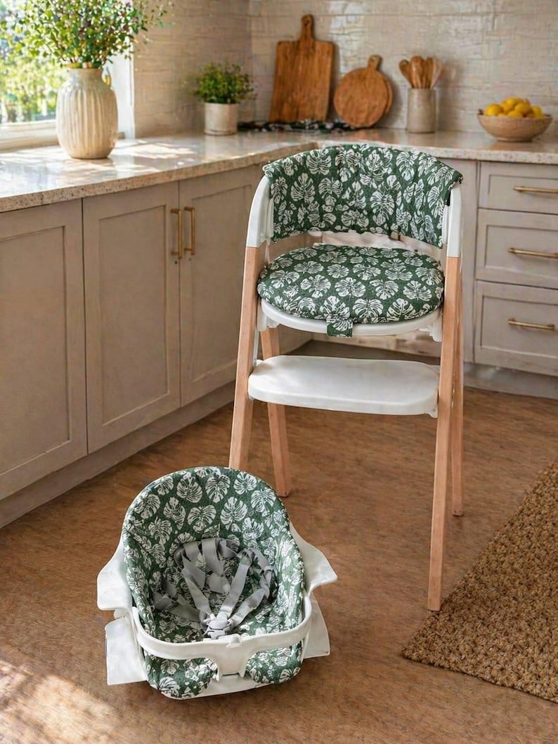 Tropical Leaf Print Waterproof Cushion - Compatible with Mockingbird High Chair