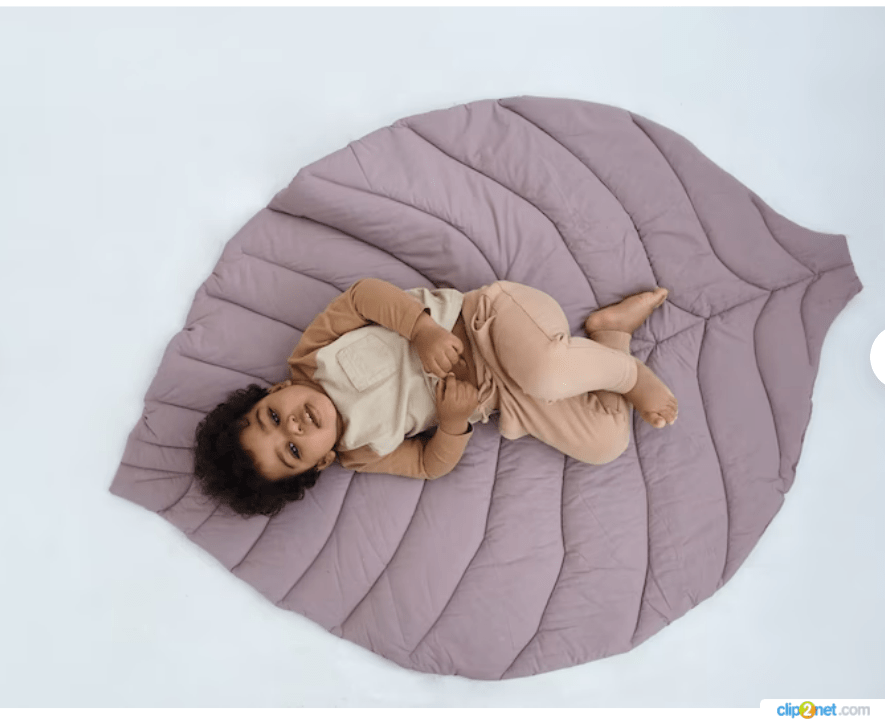 Dusty brown Leaf mat, unique nursery detail for kids